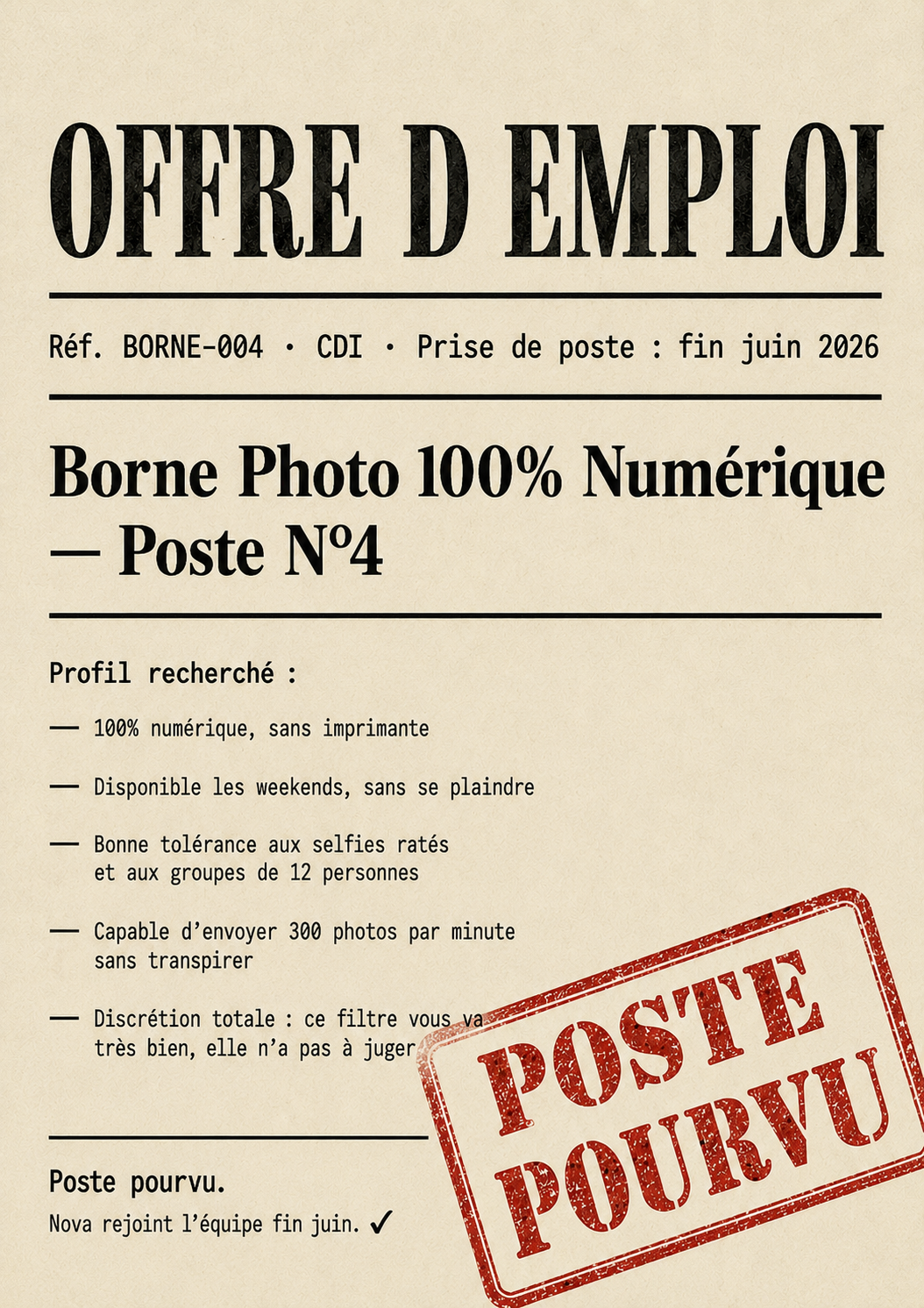Fotografia recrute : borne photo 100% numérique à Alès